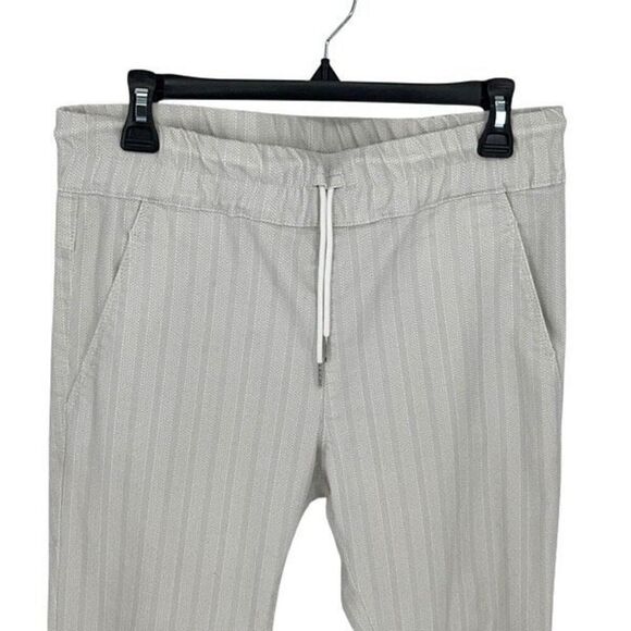 Bevy Flog Womens Shely Stripe Drawstring Metallic Skinny Casual Pants White Size - Picture 3 of 12